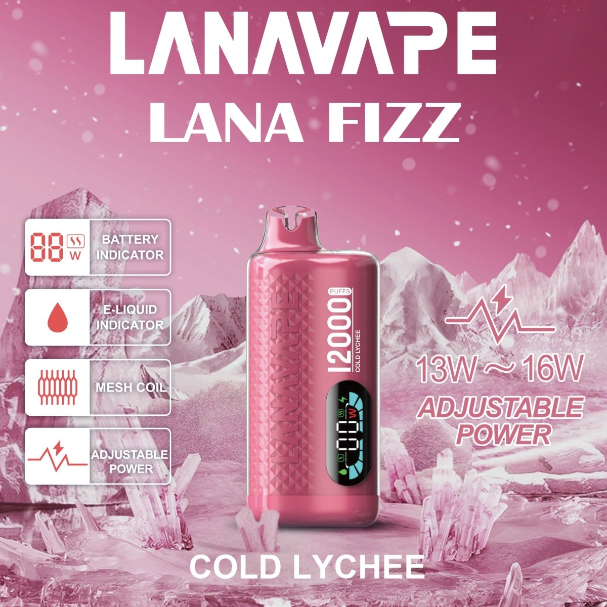 Lana Fizz 12K コールドライチ味 | BandVape