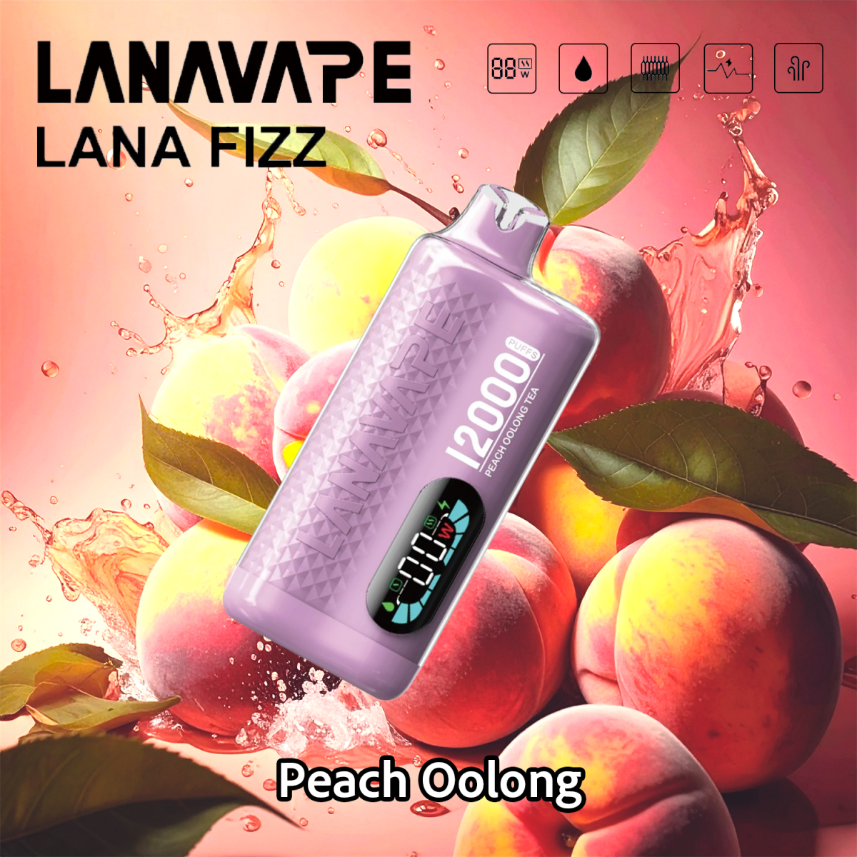 Lana Fizz 12K ピーチウーロン味 - BandVape