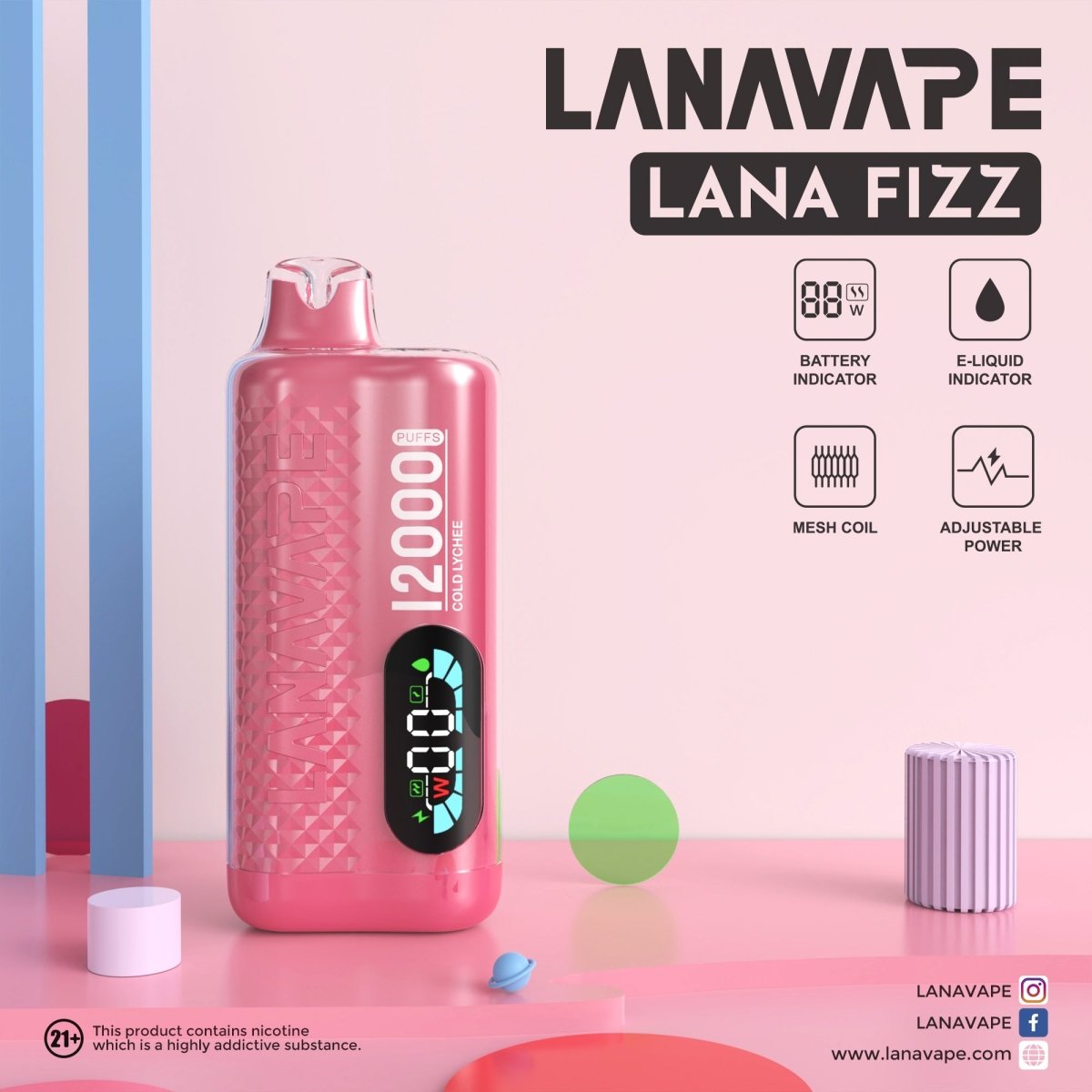 Lana Fizz 12K アイスライチ味 - BandVape