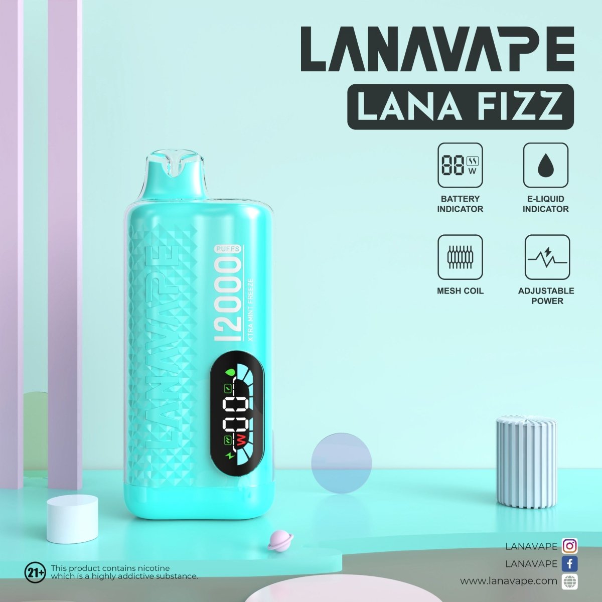 Lana Fizz 12K ミント味 - BandVape