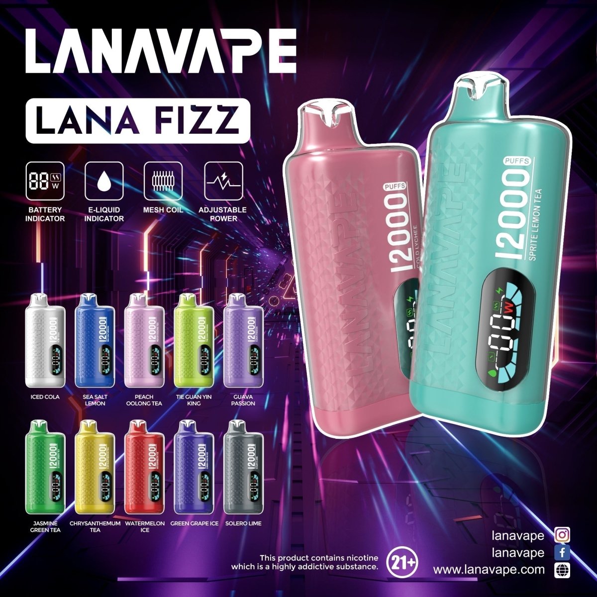 Lana Fizz 12K ダブルマンゴー味 - BandVape