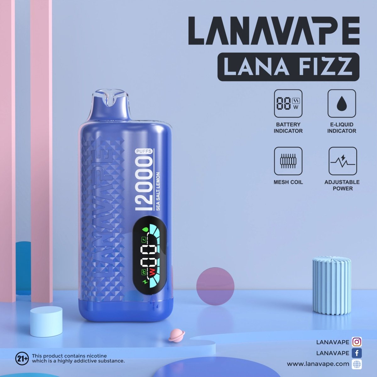 Lana Fizz 12K シーソルトレモン味 - BandVape