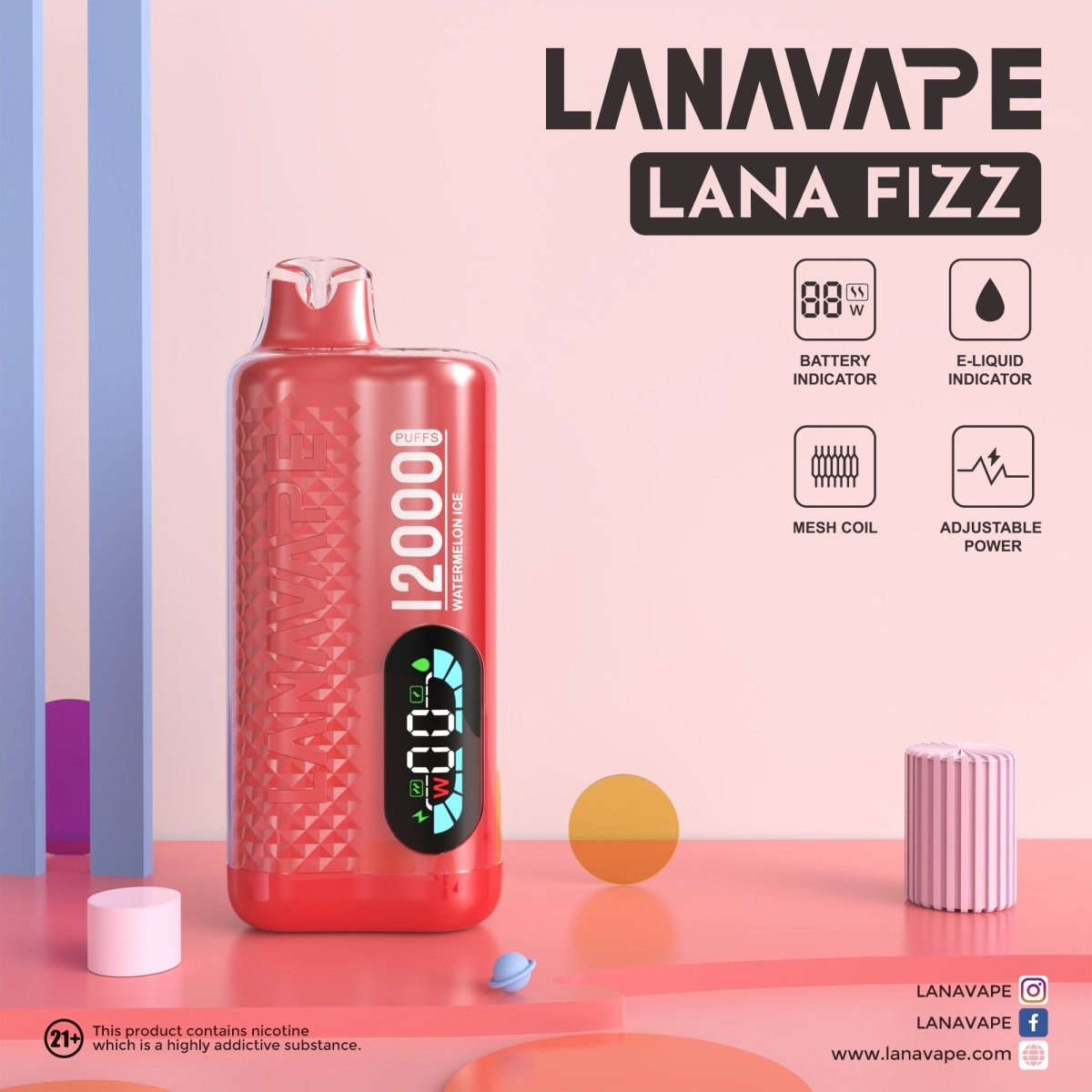 Lana Fizz 12K スイカ味 - BandVape